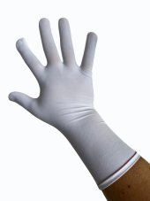 Bílé ESD rukavice GL91 z elastanu a nylonu pro jemnou manipulaci
