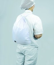 Cleanroom backpack with drawstring