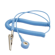 ESD kabel C300U – 2,4 m modrý, 3 mm DK na banánek s krokosvorkou