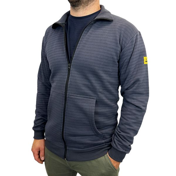 ESD Mikina unisex ŠEDÁ se zipem a kapsami - Velikost: XS