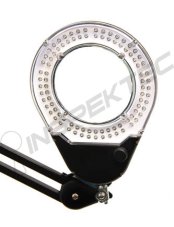 ESD stolní lupa s osvětlením typ 2400 s LED, černým designem a stolní svorkou