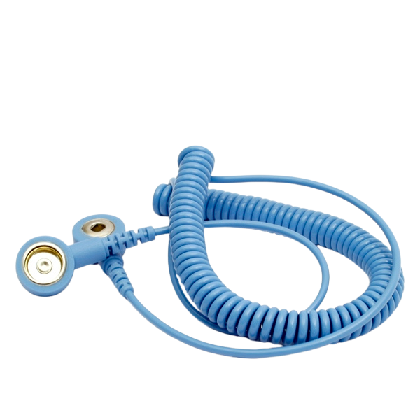 C310U ESD spirálový kabel – 2,4 m, 3 mm na 10 mm DK, modrý