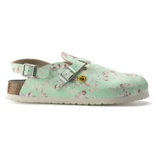 Dvoupáskové ESD nazouváky BIRKENSTOCK KAY s květinovým vzorem, anatomický design, pohodlná stélka, disipativní podrážka