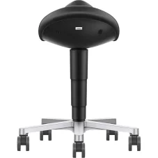 ESD saddle stool with black upholstery and casters