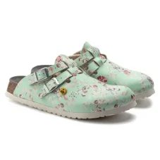 Dvoupáskové ESD nazouváky BIRKENSTOCK KAY s květinovým vzorem, anatomický design, pohodlná stélka, disipativní podrážka