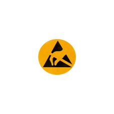 ET6 Výstražný symbol ESD papírový kulatý 6 mm