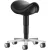 ESD saddle stool with black upholstery and casters