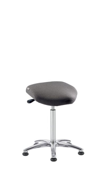 Antistatická ESD stolička Nuvoletta s výškou 50–70 cm, hybridním sedákem a reverzní opěrkou – ideální opora stání do ESD/EPA prostředí dle normy IEC 61340-5-1.